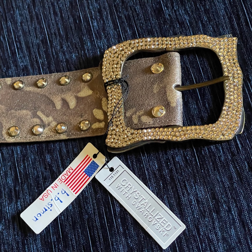 B.B.Simon Swarovski crystal made in USA belt  L